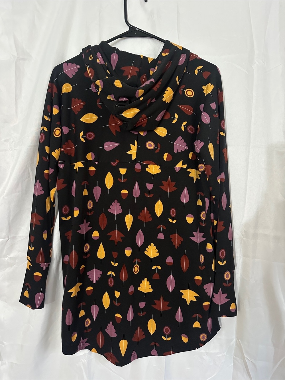 LuLaRoe Black Tunic with Mustard and Plum Floral Print - Picture 3 of 4
